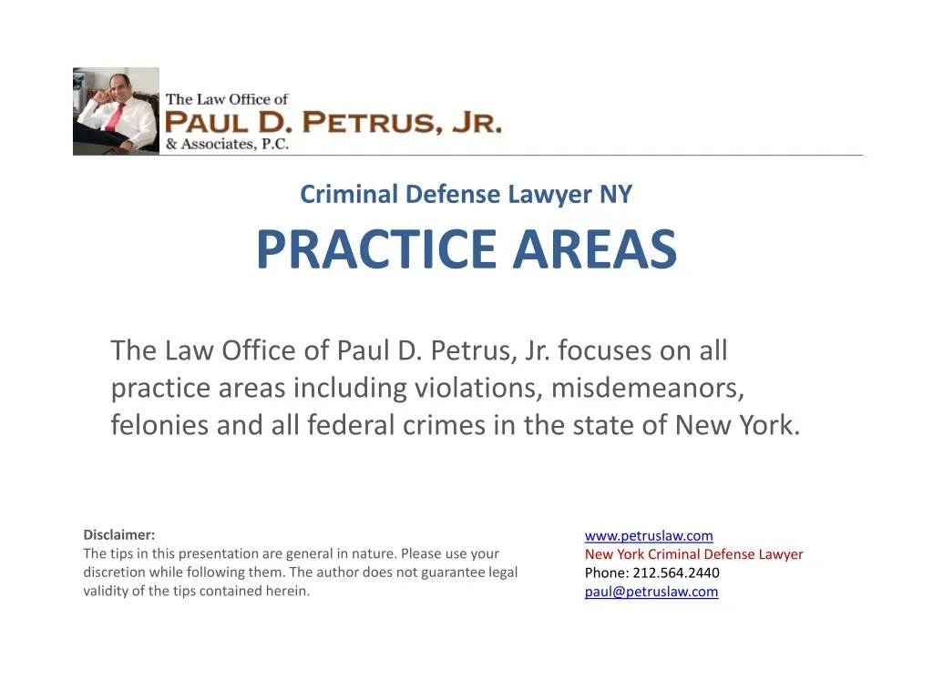 criminal defense lawyer ny practice areas