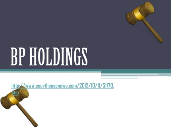 Bp Holdings: Medicare Fraud Ruling, & $83M Slap, Fall Apart