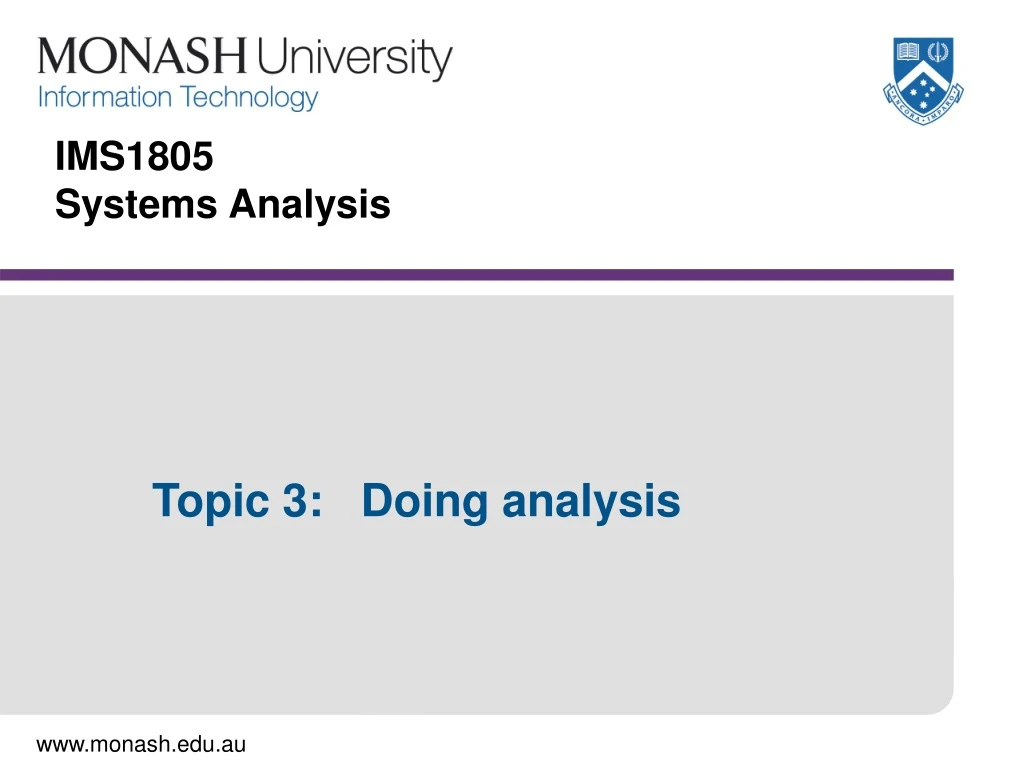 ims1805 systems analysis