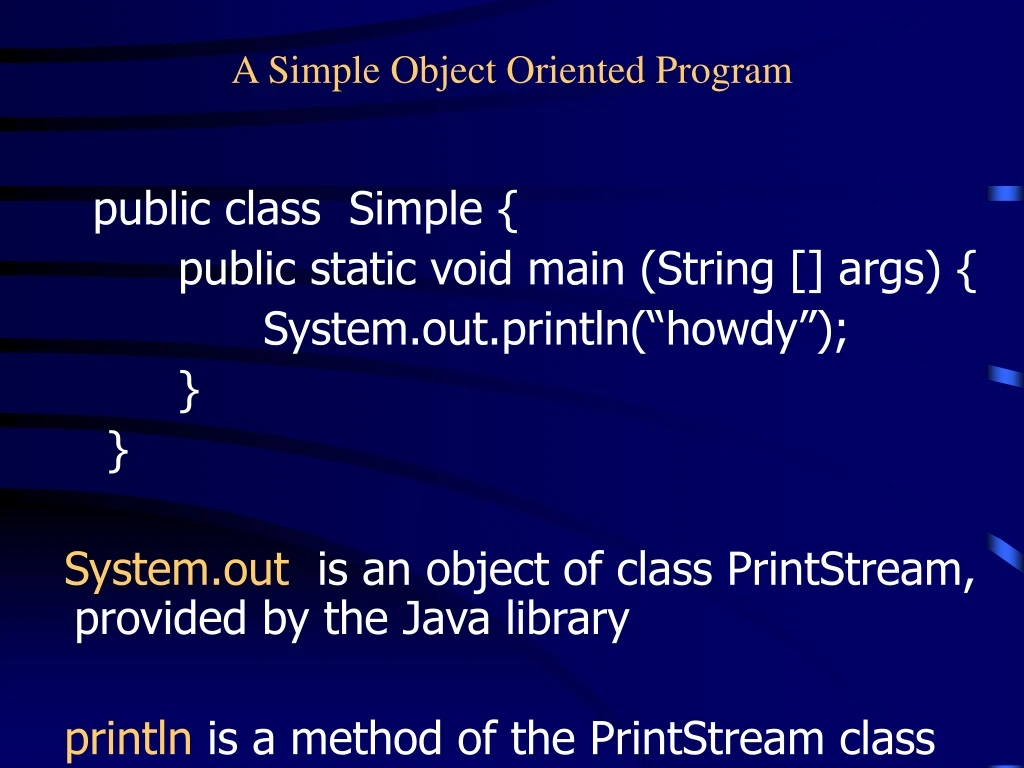 a simple object oriented program