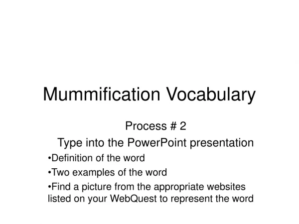 Mummification Vocabulary