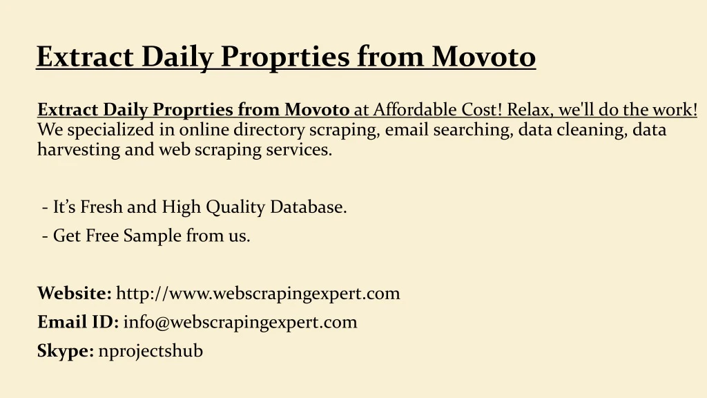 extract daily proprties from movoto