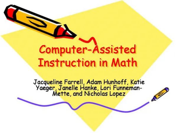 Computer-Assisted Instruction in Math