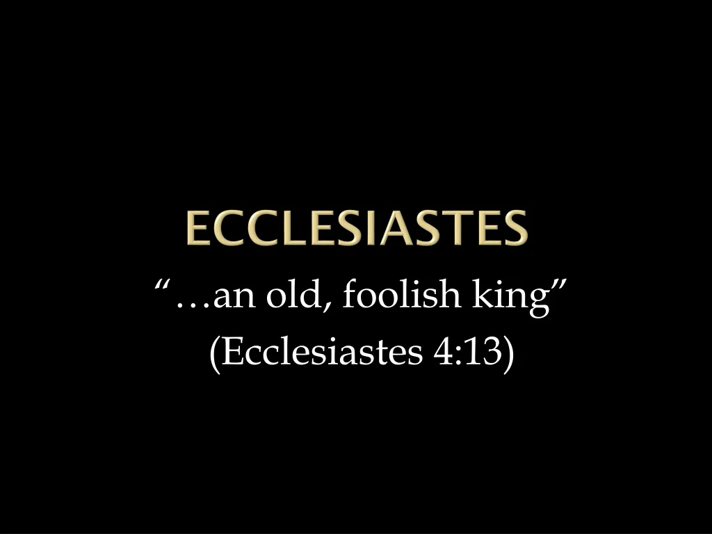 ecclesiastes