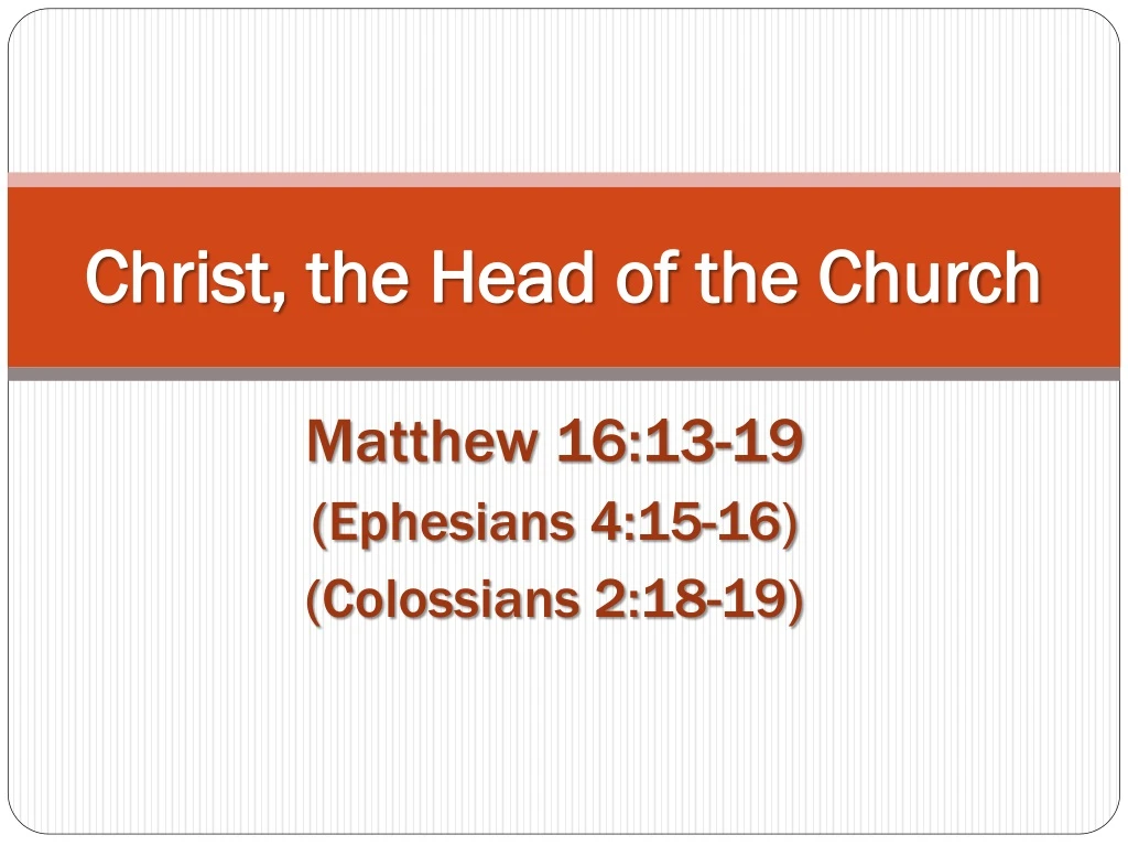 christ the head of the church