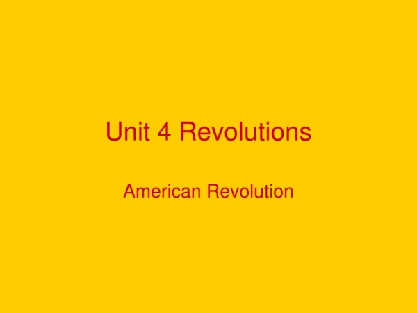 Unit 4 Revolutions