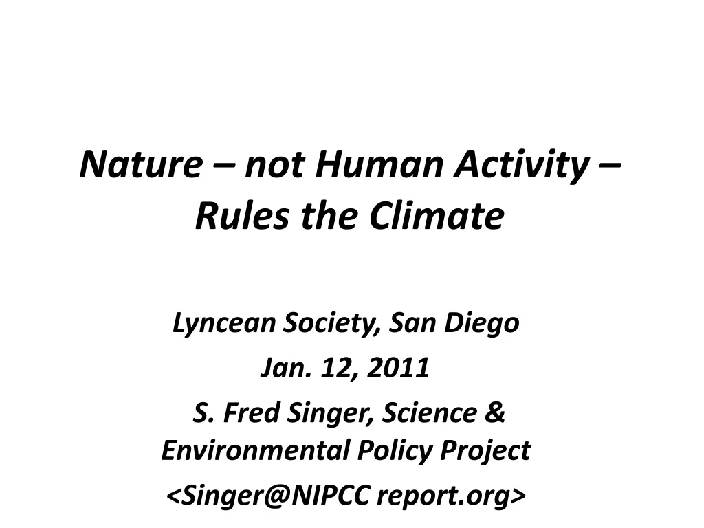 nature not human activity rules the climate