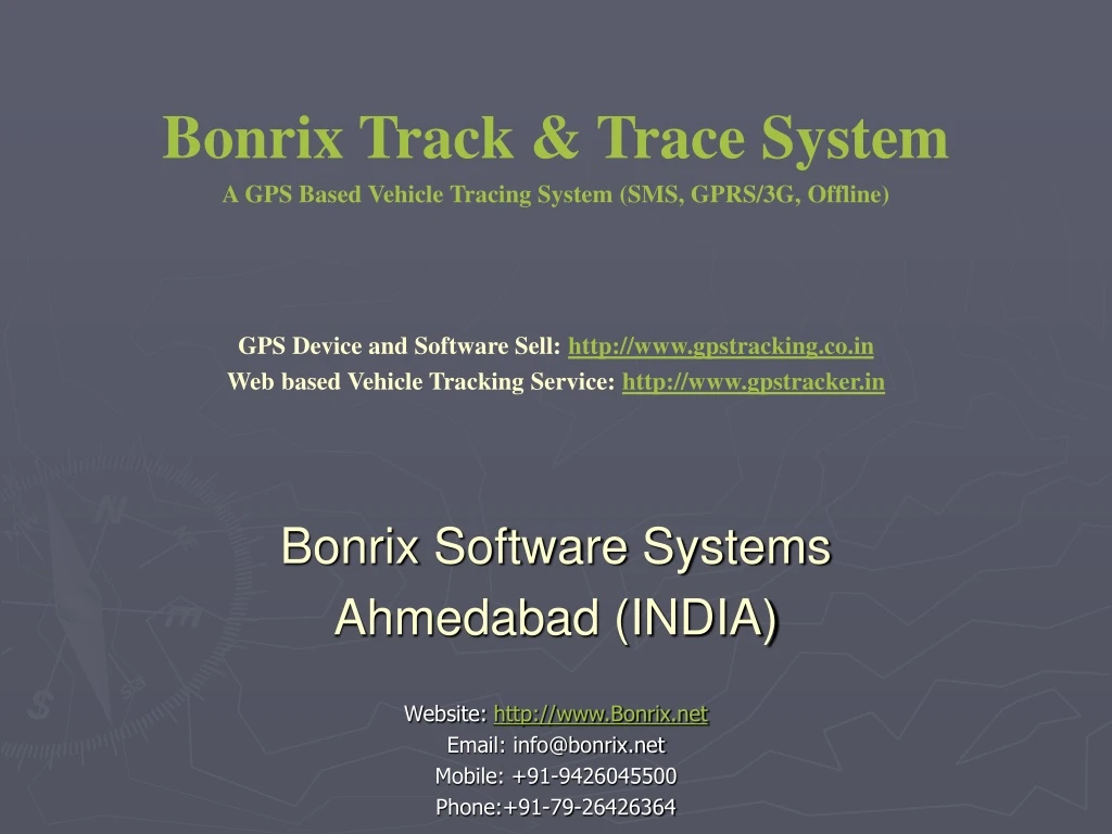 bonrix track trace system a gps based vehicle