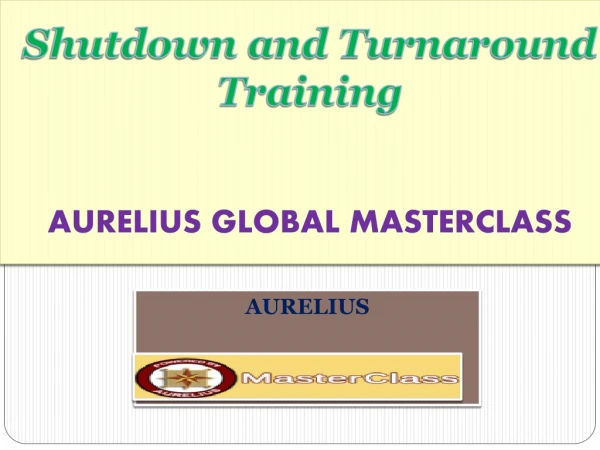 shutdown and turnaround training aurelius global masterclass