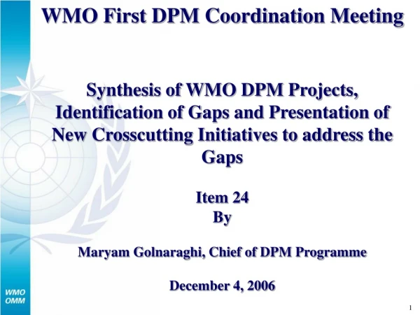 WMO First DPM Coordination Meeting