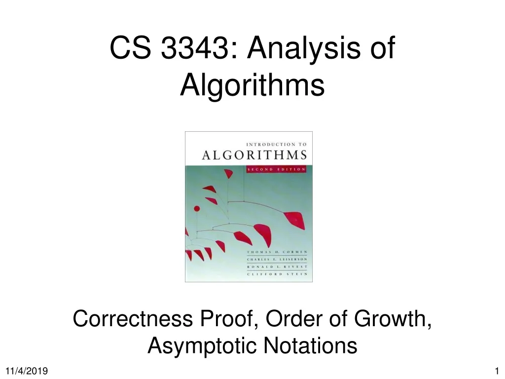 cs 3343 analysis of algorithms