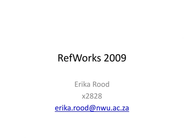 RefWorks 2009