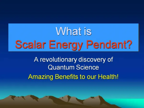 What is Scalar Energy Pendant