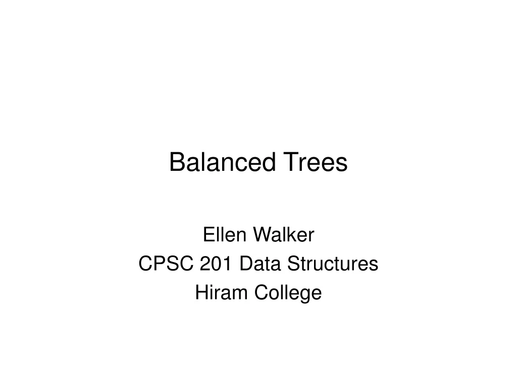 balanced trees