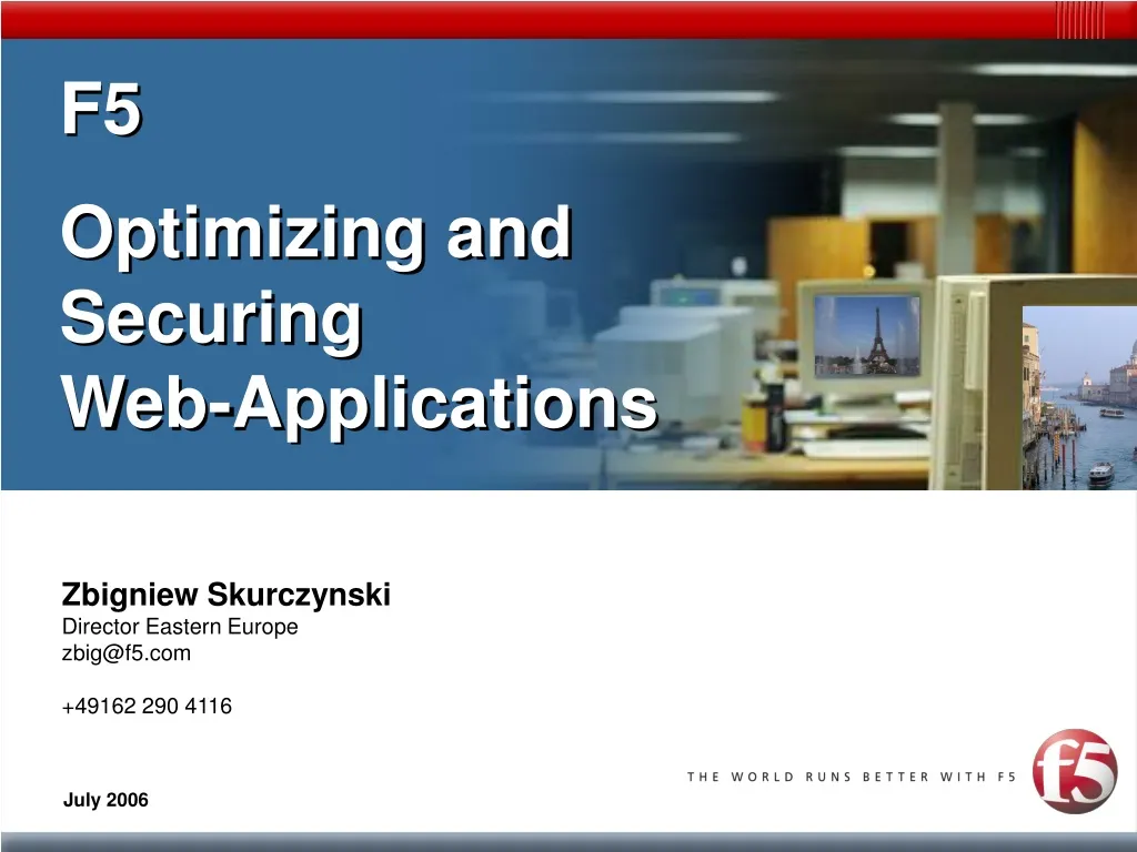 f5 optimizing and securing web applications