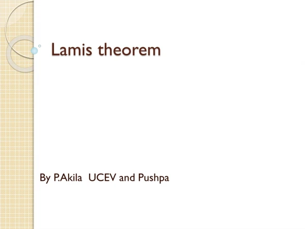 Lamis theorem