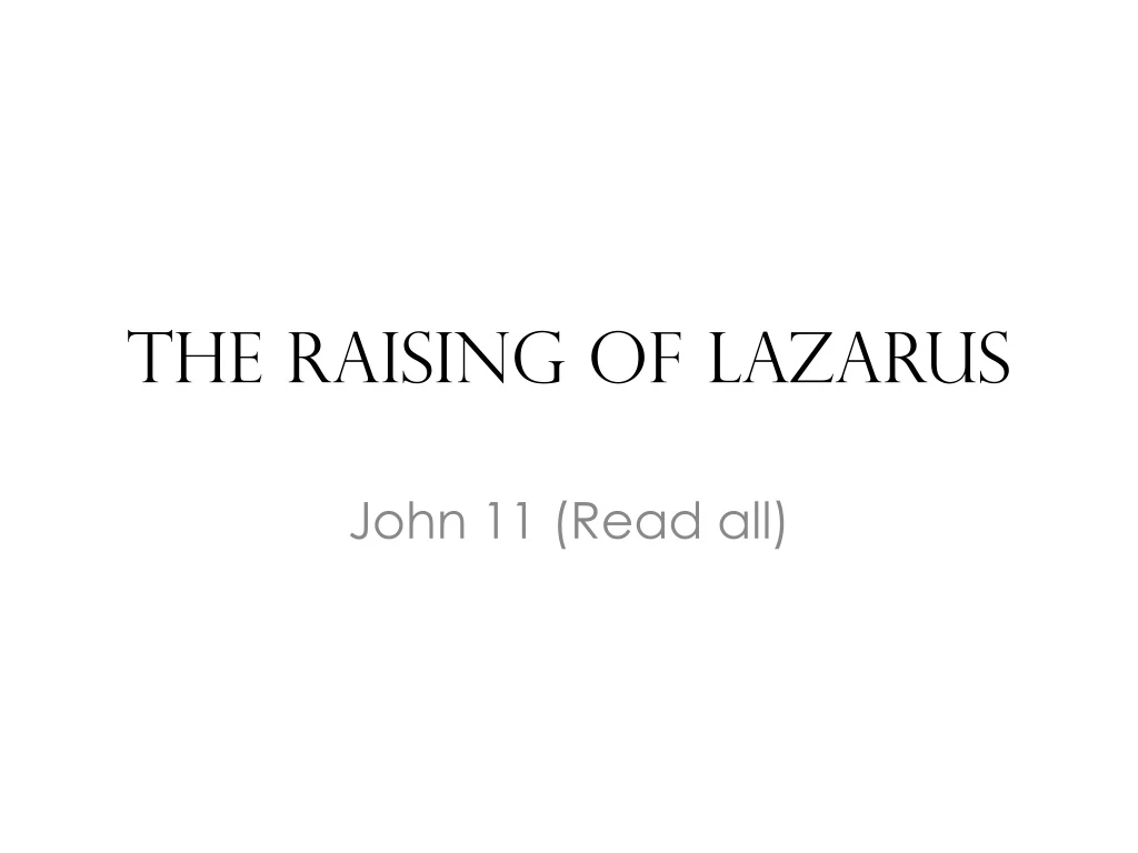 the raising of lazarus