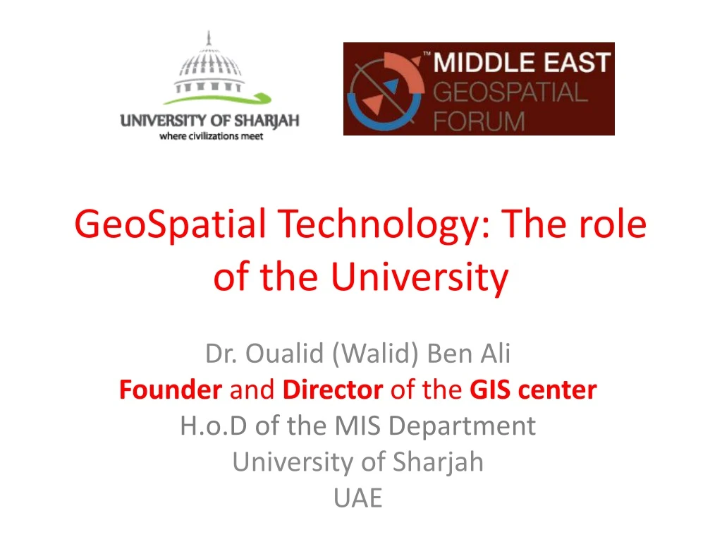 geospatial technology the role of the university