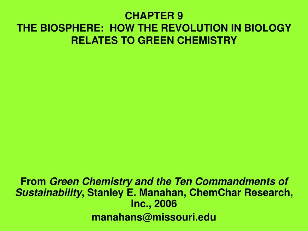 chapter 9 the biosphere how the revolution