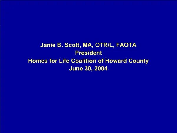 Janie B. Scott, MA, OTR