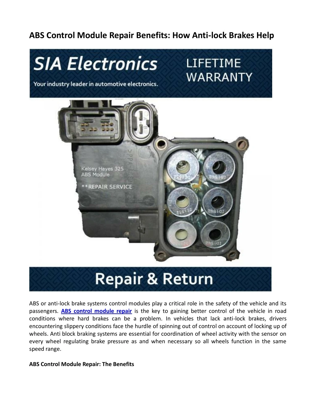 abs control module repair benefits how anti lock