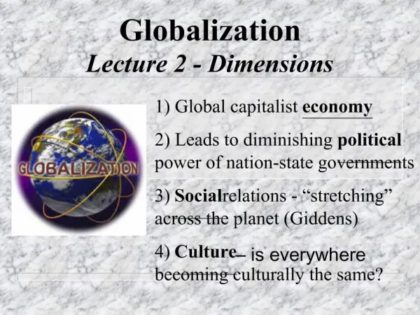 Globalization Lecture 2 - Dimensions