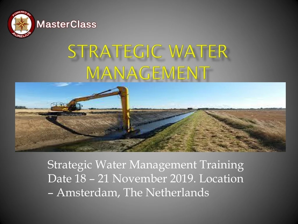 strategic water management