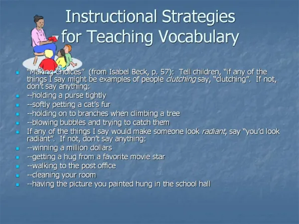Instructional Strategies for Teaching Vocabulary