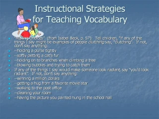 Instructional Strategies for Teaching Vocabulary - slide 1