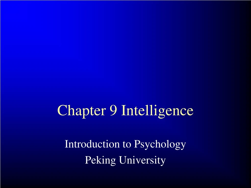 chapter 9 intelligence