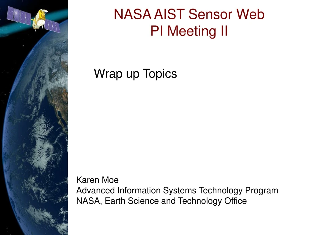 nasa aist sensor web pi meeting ii