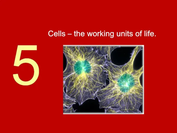 Cells the working units of life.