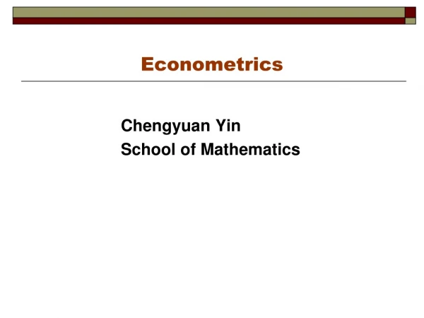 Econometrics