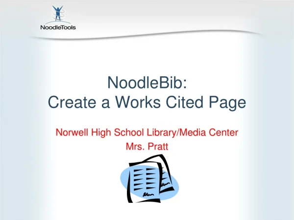 NoodleBib: Create a Works Cited Page