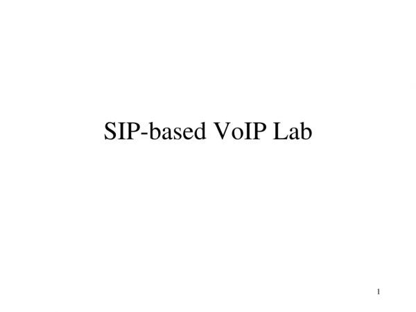 SIP-based VoIP Lab