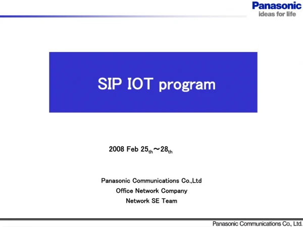 SIP IOT program
