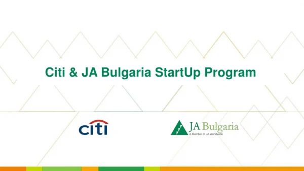 Citi &amp; JA Bulgaria StartUp Program