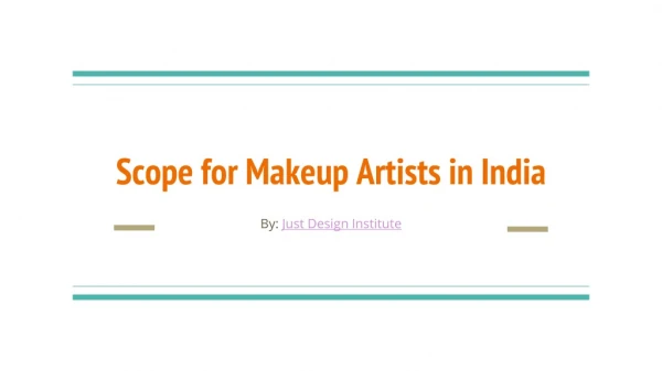 Scope for Makeup Artists in India
