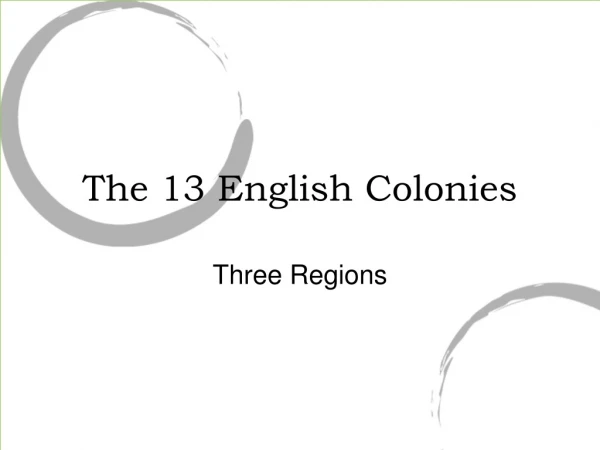 The 13 English Colonies