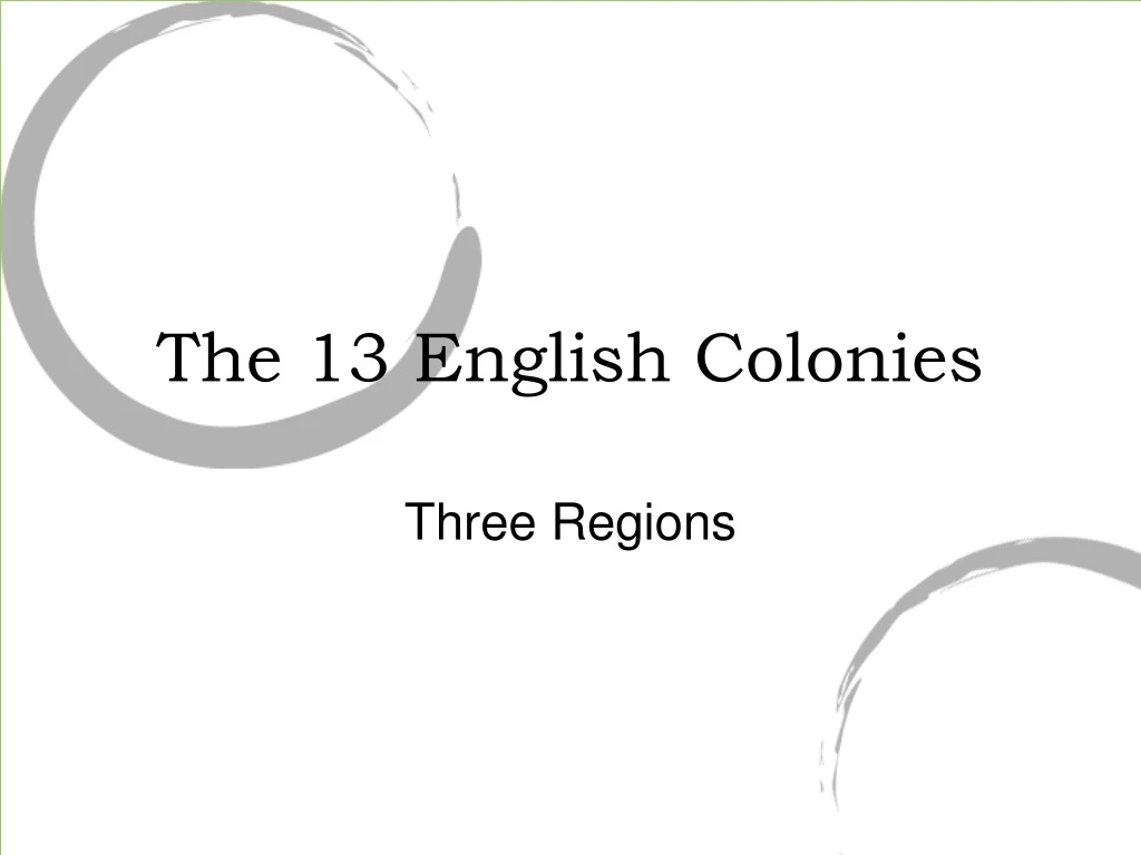 the 13 english colonies