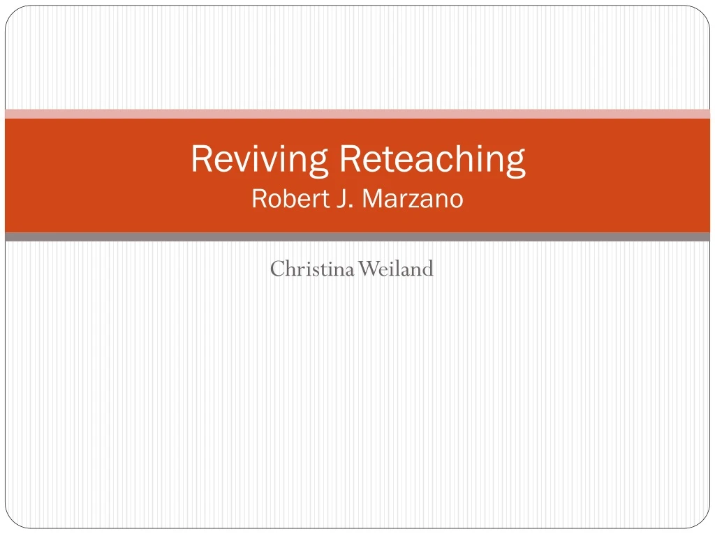 reviving reteaching robert j marzano