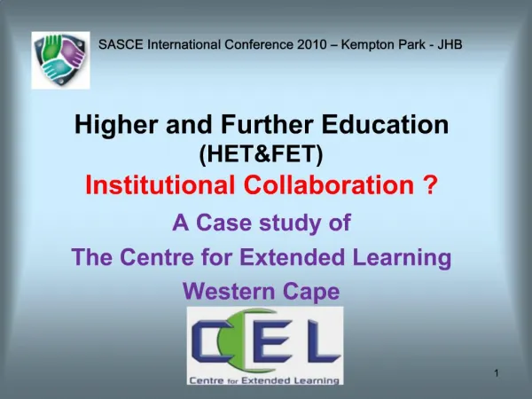 Higher and Further Education HETFET Institutional Collaboration