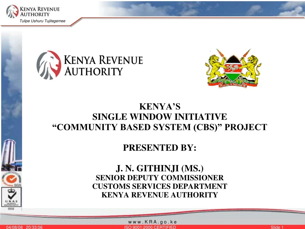 kenya s single window initiative community based