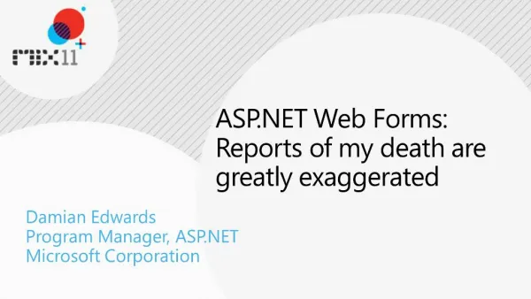 ASP Web Forms: Reports of my death are greatly exaggerated
