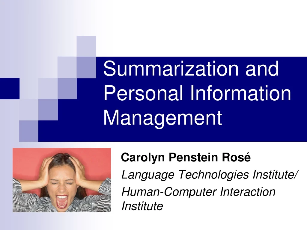 summarization and personal information management