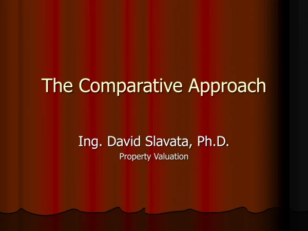 The Comparative Approach
