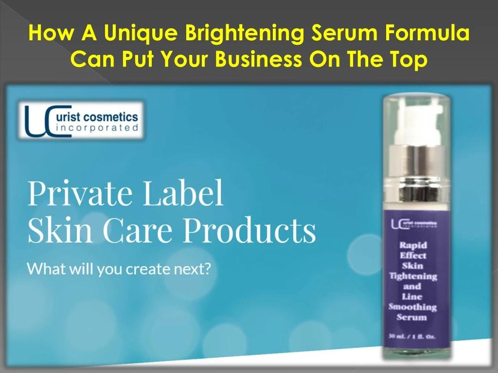 how a unique brightening serum formula