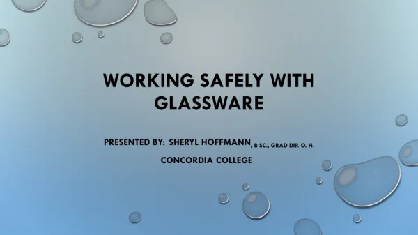 Working Safely with Glassware