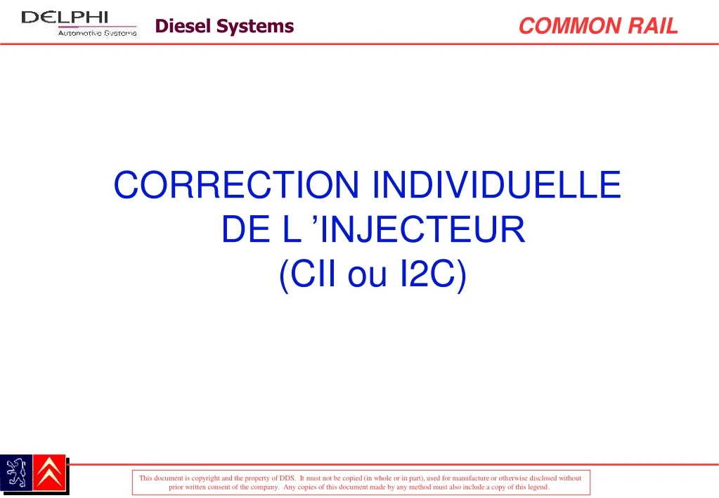 correction individuelle de l injecteur cii ou i2c