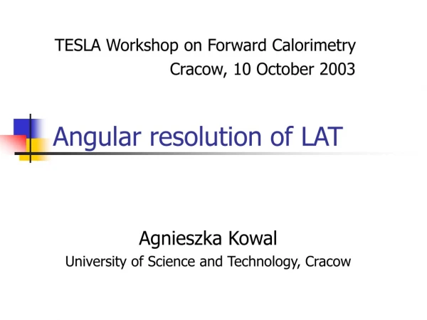 Angular resolution of LAT